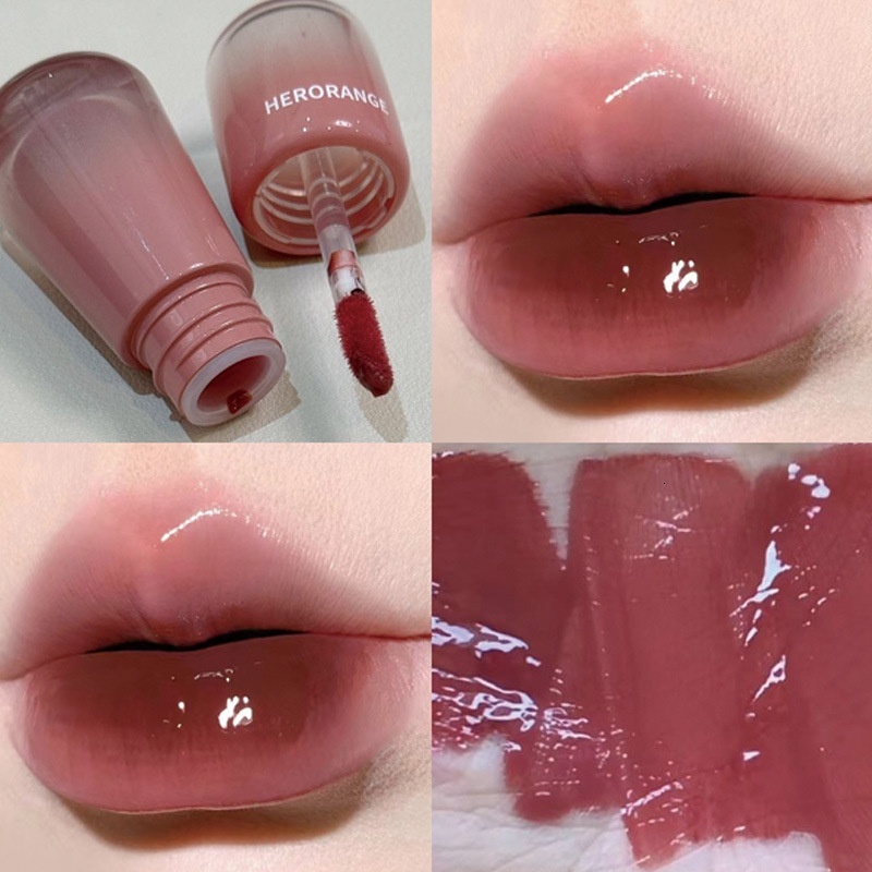 HERORANGE Lip Gloss with lasting color moisture retention, not easy stick to cup water and mirror finish lip gloss