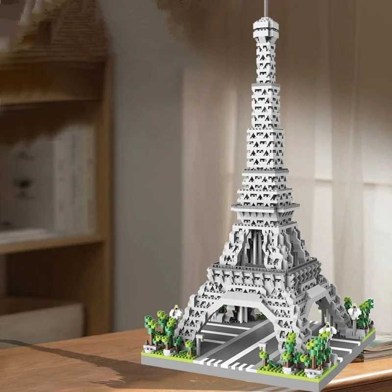 MOC Paris Tower Street View Building Blocks Mini Diamond Small Particle Assembly Building Blocks Decorative Toys W240828