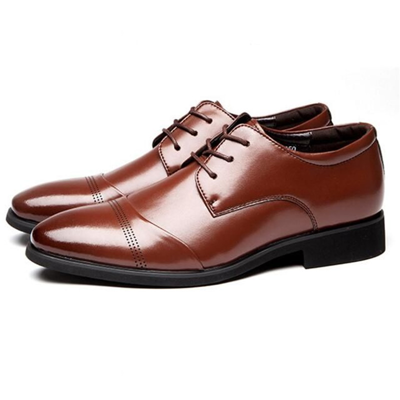 Vintage Movechain Design Men's Genuine Leather Business Shoes Fashion Men Suit Dress Casual Lace up Shoe US size 6-13 EU 38-47 82ef 6345