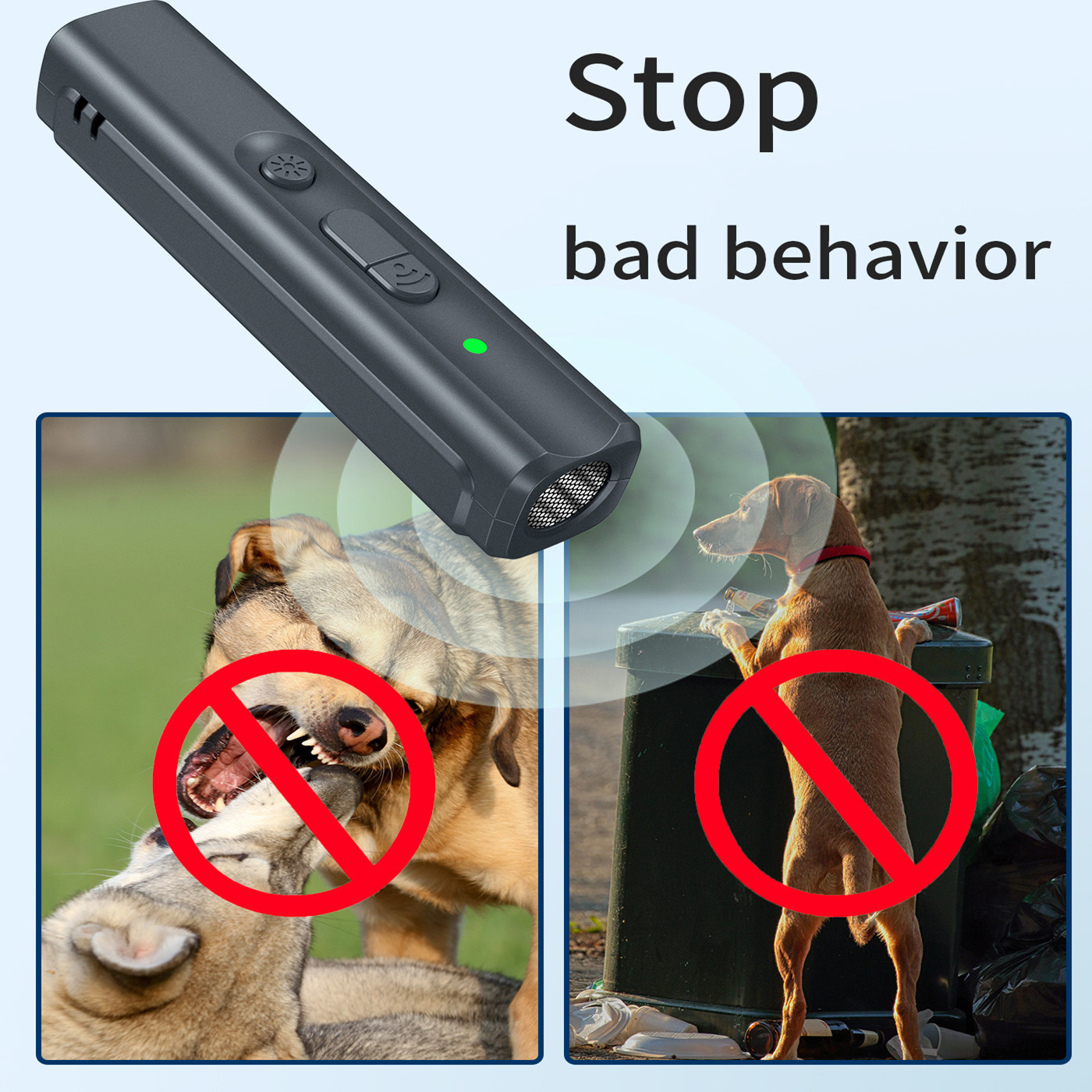 Safe & Gentle Ultrasonic Dog Barking Solution - Instant Calm, Highly Effective Deterrent for Excessive Barking - Rechargeable