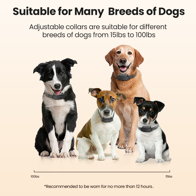 ROJECO Intelligent Dog Training Collar Remote Control Rechargeable Pet Dog Anti Bark Collar with Vibrator Dog Training Accessory