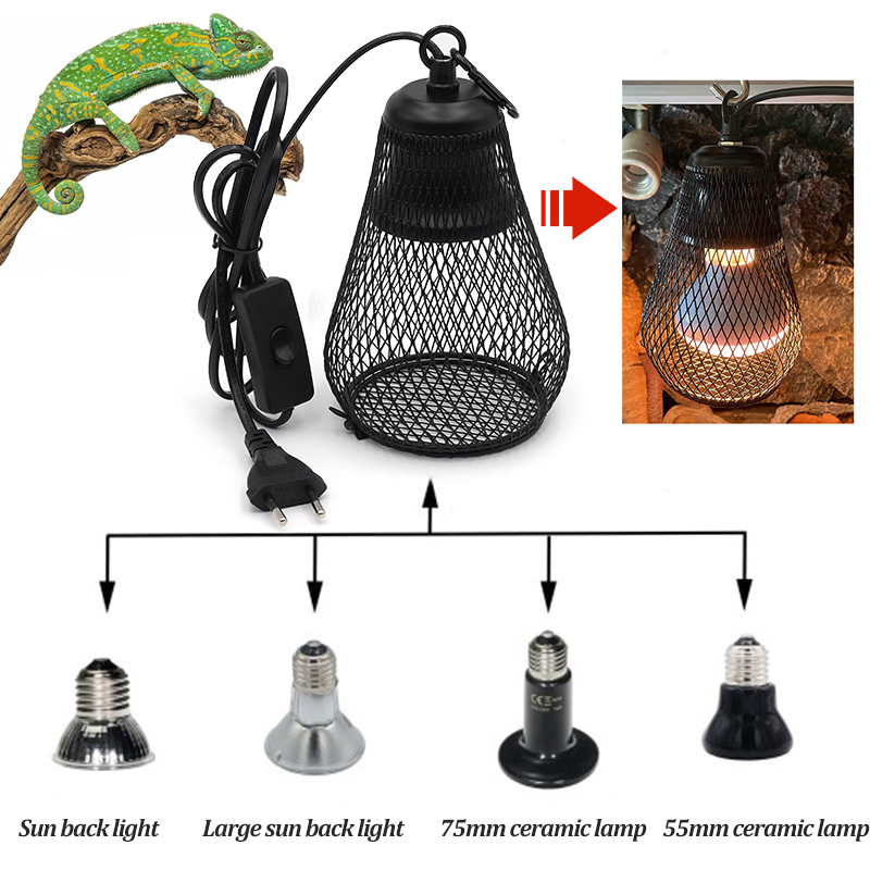1pcs Pet Reptile Heat Lamp Shade Infrared Ceramic Heat Emitter Pet Coop Heater Guard for Chicken Lizard Turtle Brooder Snake