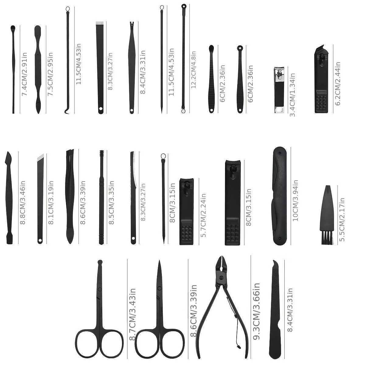 10/36 pcs New Professional Manicure Set Pedicure Grooming Kit Includes Scissors Nail Files and Travel Case Perfect for GiftXJ240903