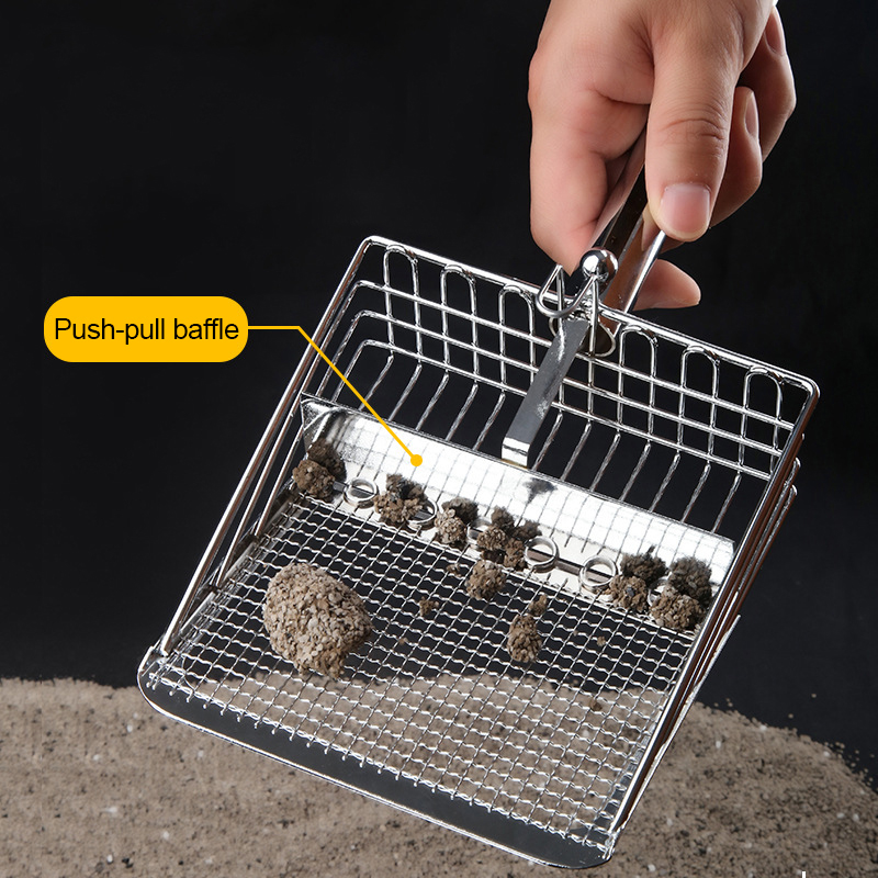 1 Pc Cat Litter Scoop Stainless Steel Not Easy To Rust Washable Cat Litter Scoop Cat Litter Box Cleaning Scoop Tool