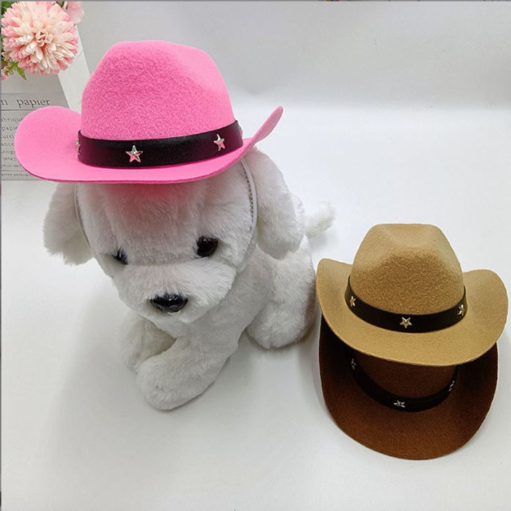 Funny Summer Pet Dog Hat Dog Cowboy Hats Dogs Cat Outdoor Hats Caps For Dogs Cats Adjustable Headwear Pet Accessories Photo Prop