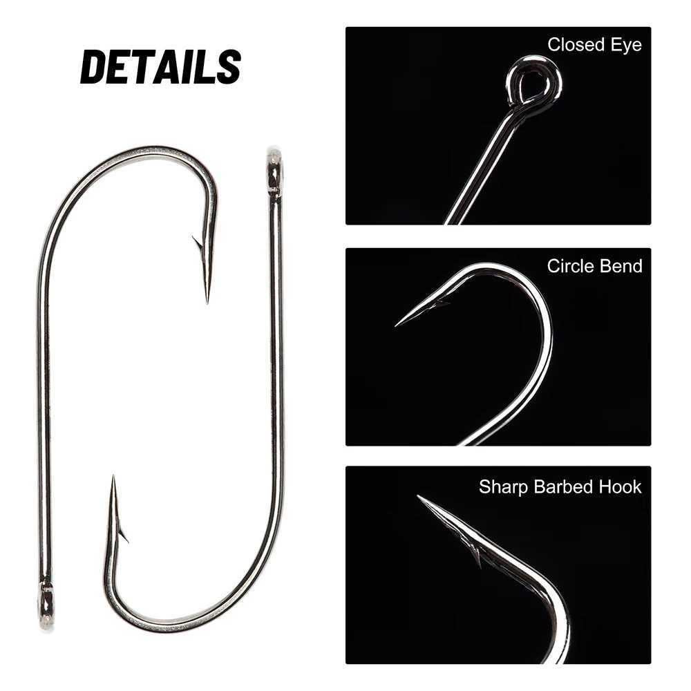 Gpture 50 pieces/batch Fish Hooks Long Handle High Carbon Steel Strip Stinger Hook Rings Ship Sharp High Sensitivity Fishing AccessoriesW240903