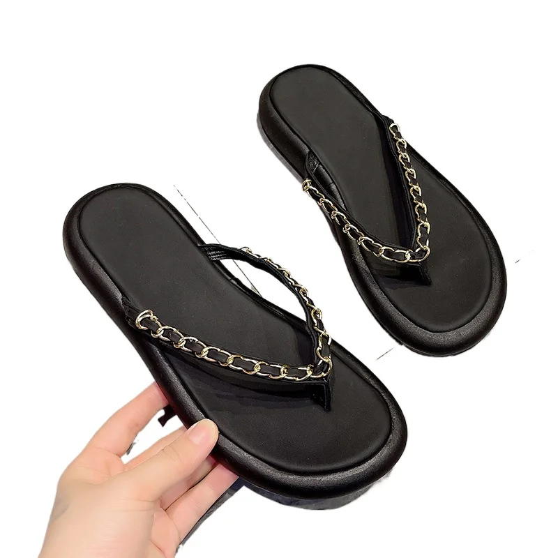 Women Summer Flat Thick Sole Sandals Flip Flops Fashion Clip Toe Platform Slippers Woman Lightweight Non Slip Beach Sandals