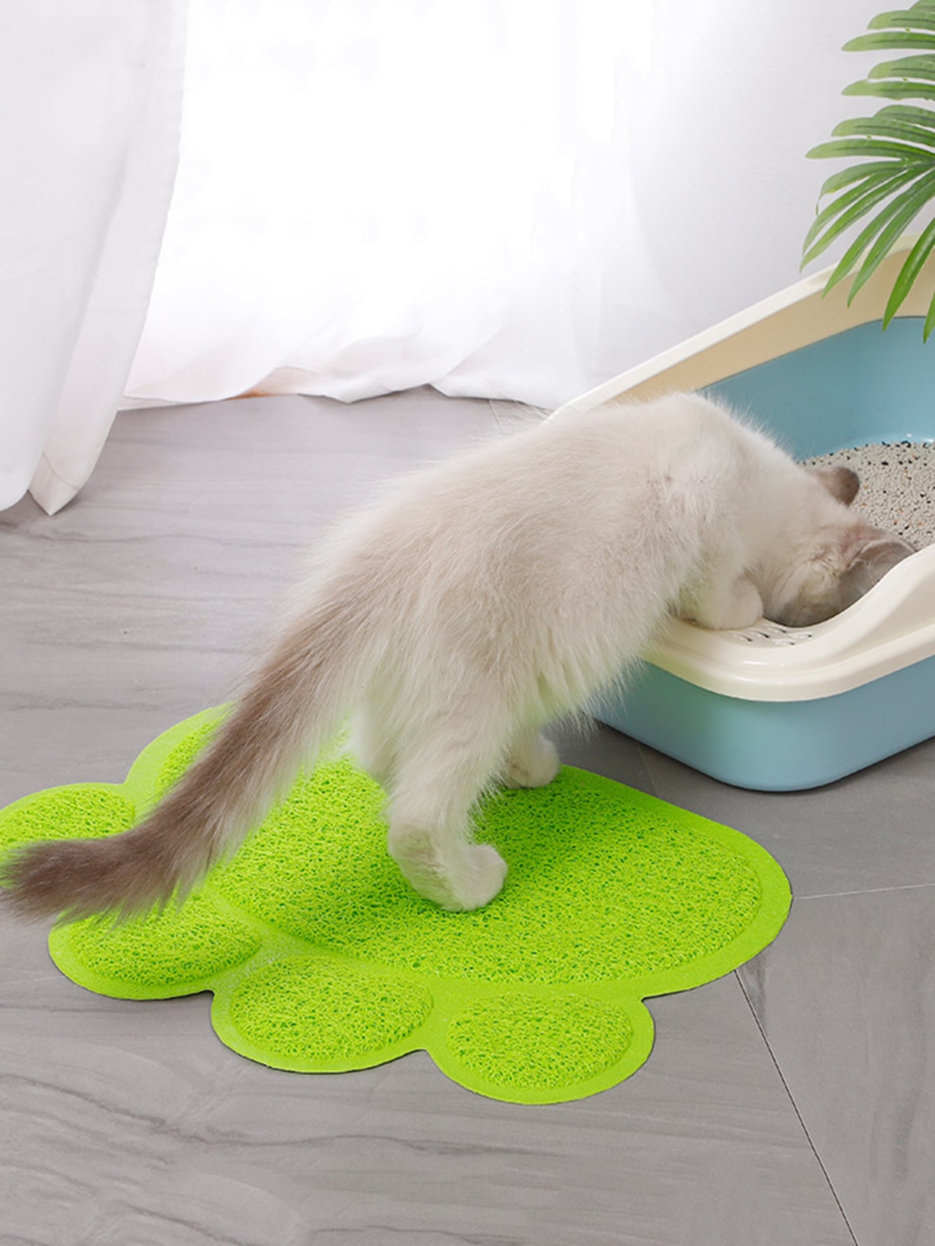 1pc PVC Claw Shaped Cat Litter Mat Pet Placemat Anti-skid Floor Mat Supplies Claw Pet Cat Litter Pad Pet Litter Mat for Indoor