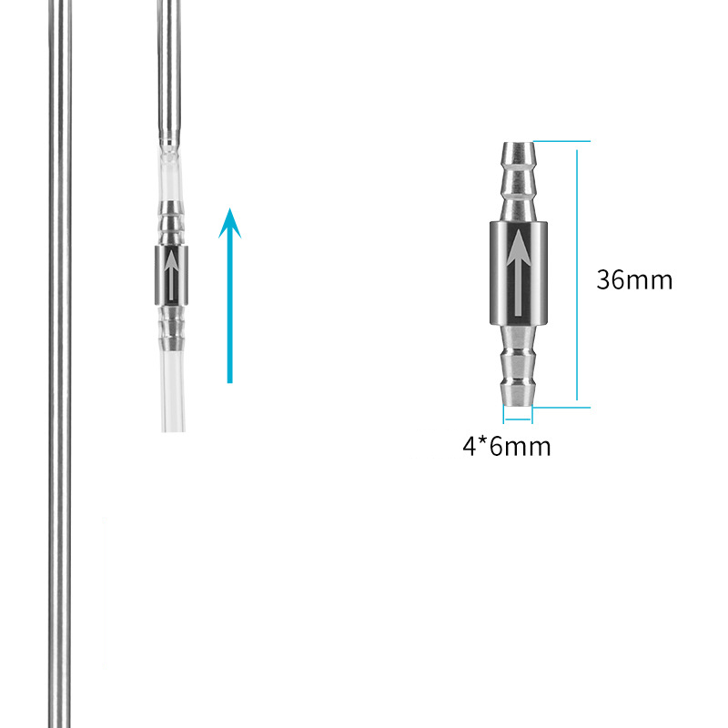 2pcs Aquarium CO2 Check Valve Stainless Steel Carbon Dioxide Diffuser Anti Return Water Gas Equipment Fish Tank Accessories