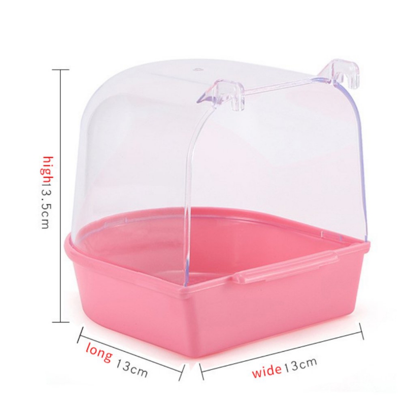 Pet Bird Bath Box Parrot Hanging Bathtub Easy to Install Canary Cage Plastic Case Water Bath Tub For Pet Bird Parrot Shower Bowl