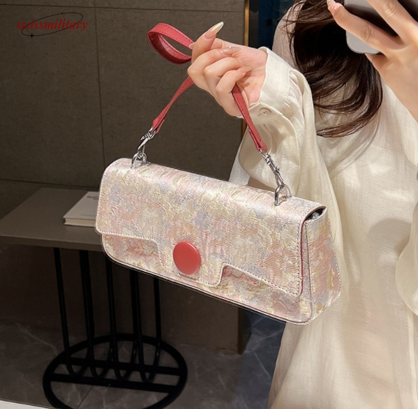 Swissmilitary High end, personalized, niche underarm bag for women, 2024 autumn and winter new fabric shoulder bag, handbag buckle #32