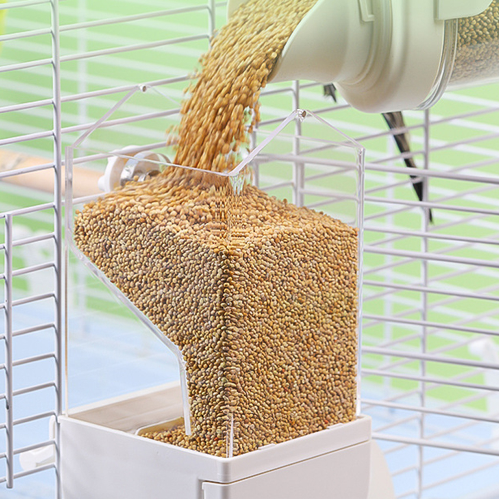 Automatic Bird Feeder No Mess Pet Feeder Food Container With Pull-out Bottom Drawer Parakeet Cage Accessories For Parrot Budgies