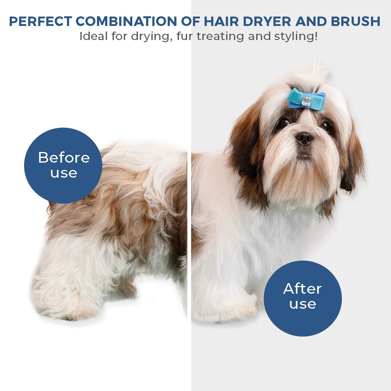 2023 Hot Selling 2 in 1 Pet Grooming Dryer Brush for Dog and Cat Adjustable Temperature Dog Hair Dryer