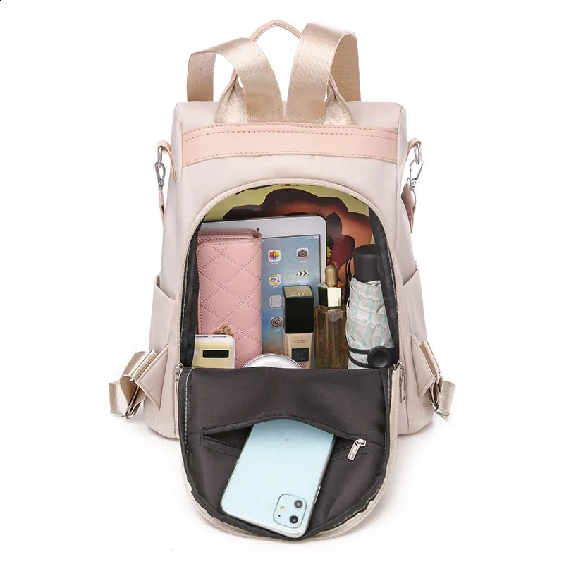 Waterproof Oxford Backpack Female Embroidery Rucksack Large Capacity Travel Bags Student School Bag Casual Lady Knapsack 240903