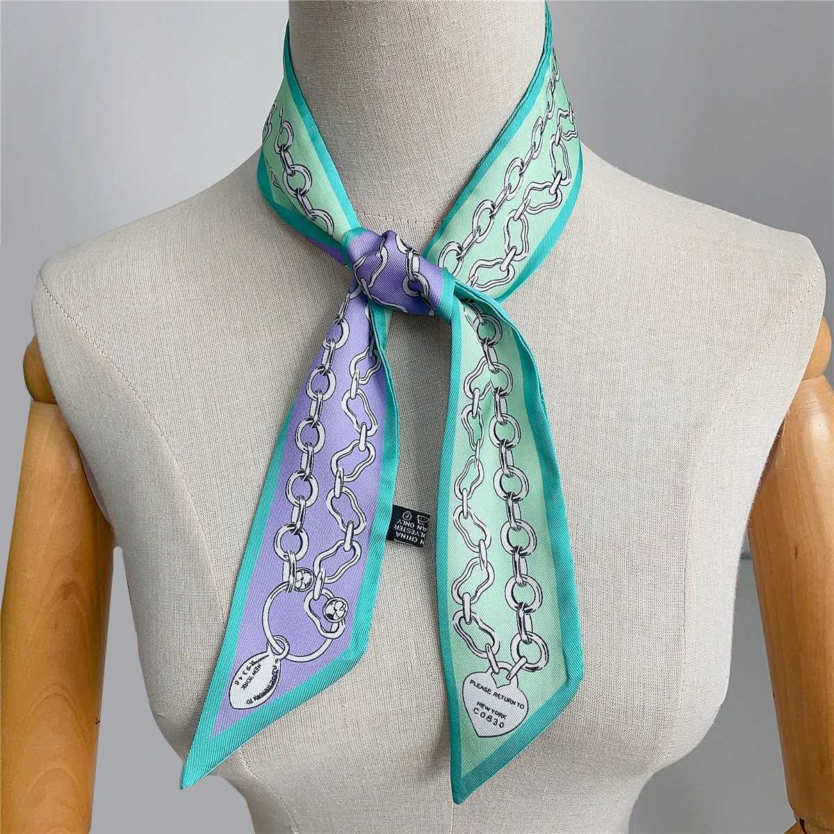 The Newest Chain Brand Design Twill Silk Scarf Luxury Scarf Wen Foard Skinny Bag Scarves Fashion Neckerchief band X260328
