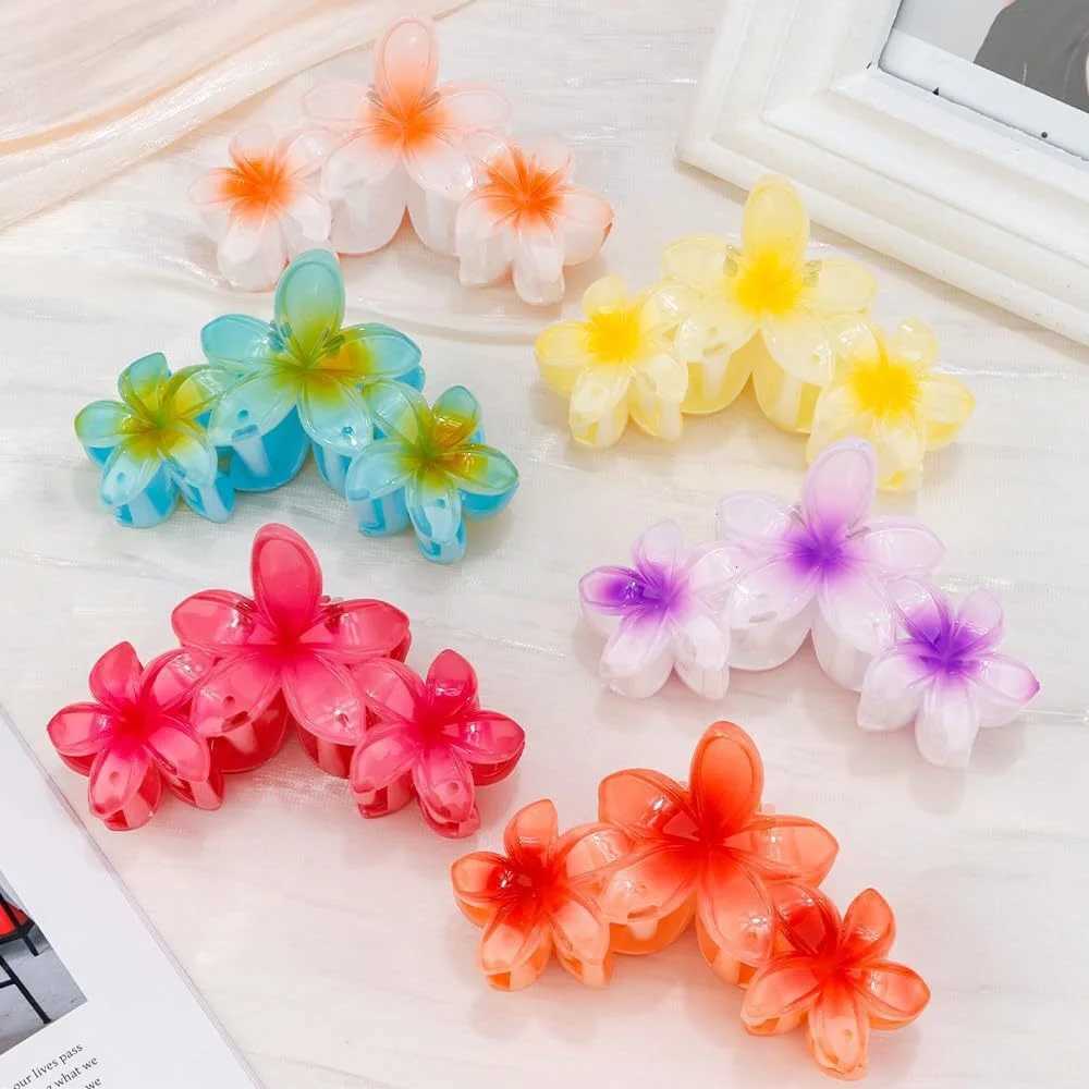 6pcs Fashion Egg Flower Hair Clips Women Bohemia Style Colorful Hairpin Flowers Hair Claw Beach Vacation Girls Hair AccessoriesY240902