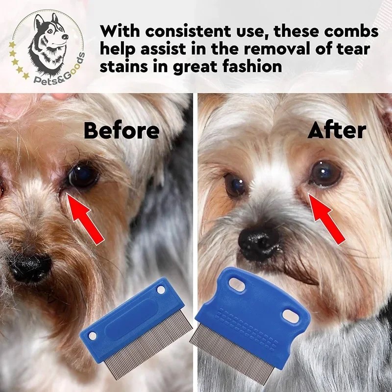 Pet Cat Flea Removal Comb Dog Grooming Comb Flea Tear Stains Removal Comb For Dogs Cats Needle Row Comb Lice Brush Pet Supplies
