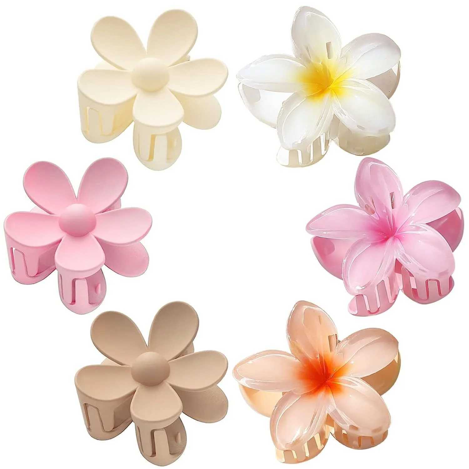 6pcs Fashion Egg Flower Hair Clips Women Bohemia Style Colorful Hairpin Flowers Hair Claw Beach Vacation Girls Hair AccessoriesY240902