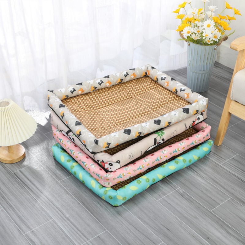 Summer Coog Mat House Cat Bed Ice Pad Dog Sleeping For Small Medium Large Dogs Square Nest Pet Kennel