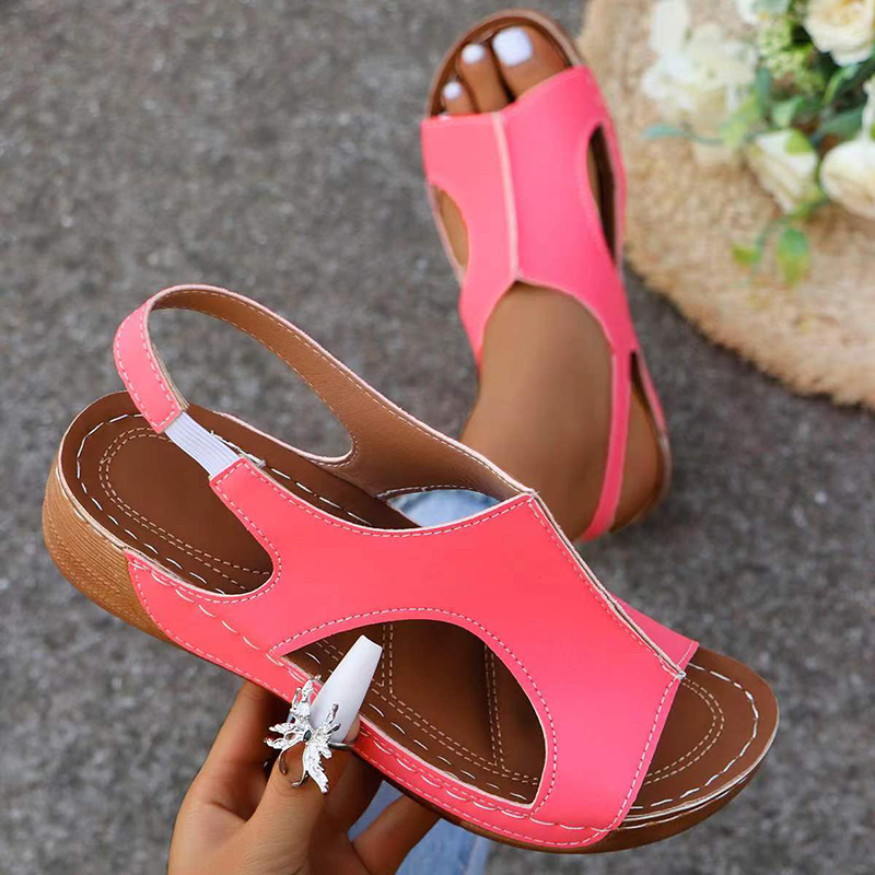 2025 new Plus Lucyever Size Women's Wedge Heeled Sandals Summer On Platform Sandles Women Open Toe Non Slip Sandalias Mujer 8387