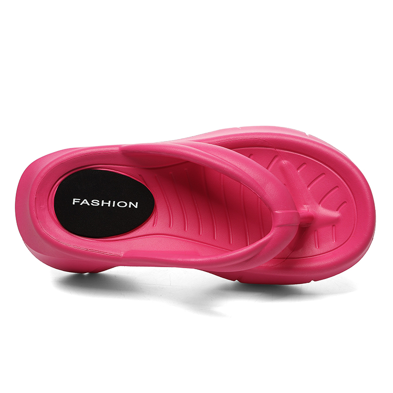 Chunky Platform Flip Flops for Women 2024 Summer Clip Toe Wedge Heel Sandals Woman Thick Sole Eva Non Slip Beach Slippers Slides