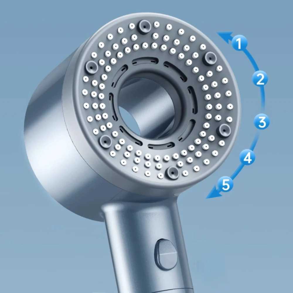 Musurjoy bathroom booster filter shower/hand-held power spray shower head/shower combination (with hose+bracket)/one button water stop CL240903