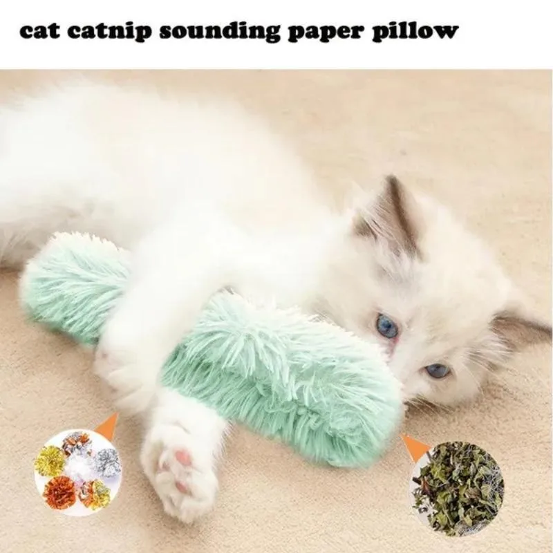 Plush Pillow Cat Toys Catnip Sounding Paper Pet Interactive Self-healing Chew Toy Cat Supplies Каціная Мята Hierba Gatera
