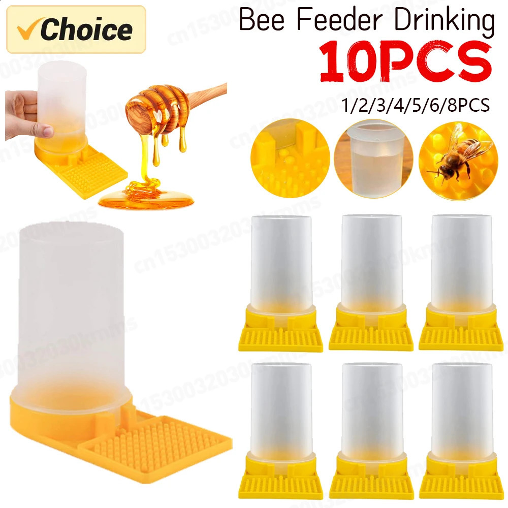 16PCS Bee Feeder Drinking Water Waterer Beekeeping Honey Feeders Watering Bees Tools Supplies Feeding Drinker 240902