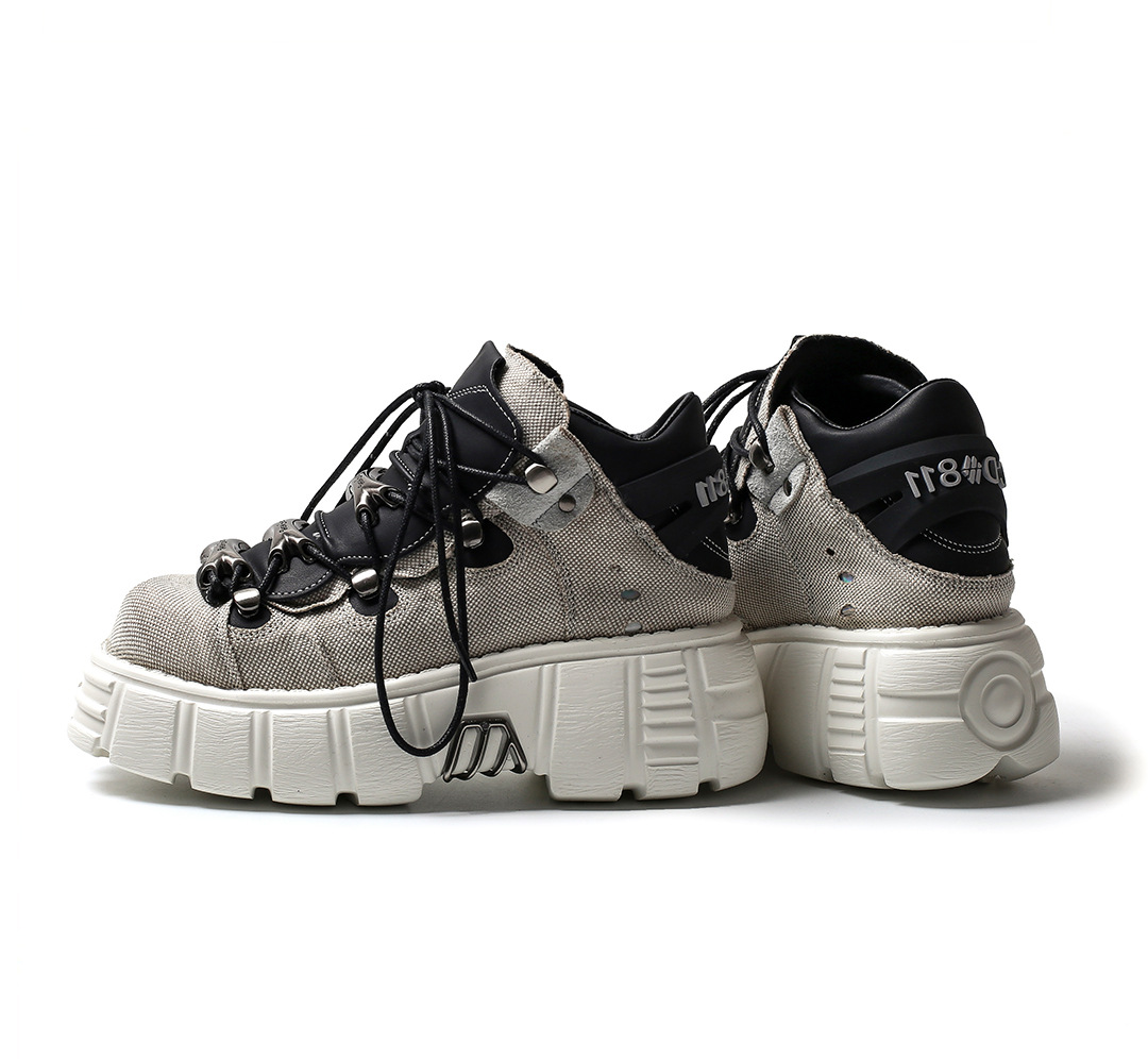 Punk Womens Ankle Boots Fashion Casual New Rock Female Chunky Shoes Metal Decoration Motorcycle Boots Women Platform Shoes