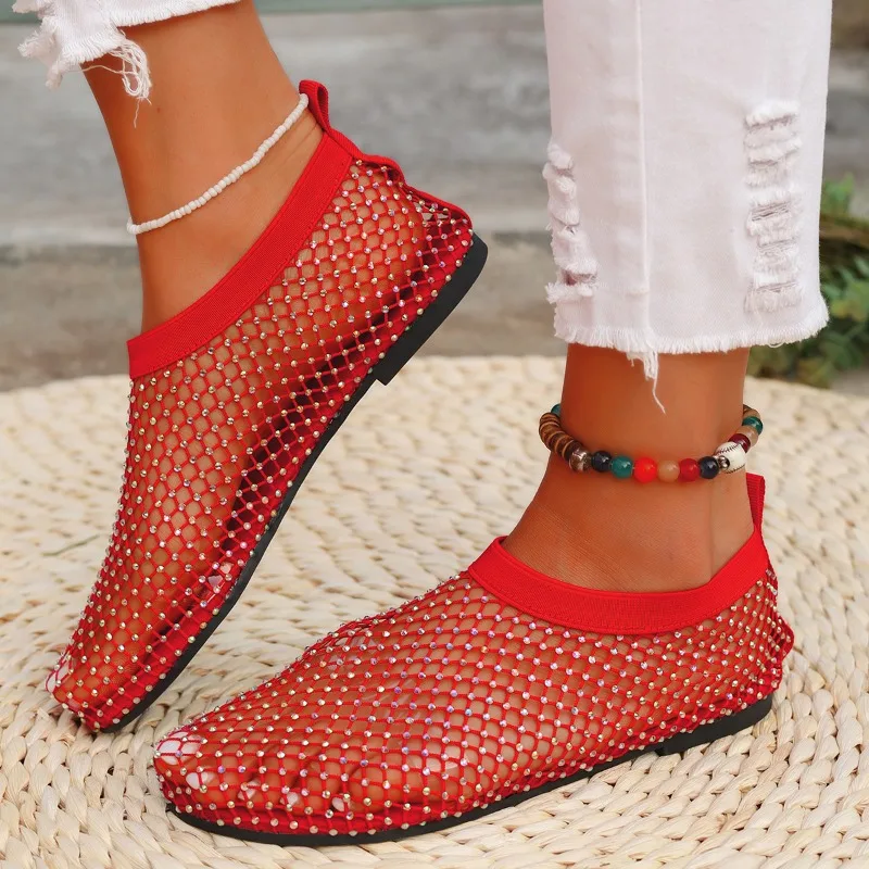 Large Summer Size Women Round Toe Sandals Hollow Short Boots Water Dia Sexy Flat Bottom New Fashion Banquet Slippers 3577