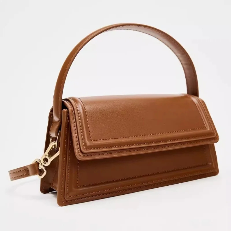 Fashion Sling Shoulder Bag Trend PU Leather Messenger Handbags Solid Color Leisure Stylish Crossbody Bags For Women Girls 240902