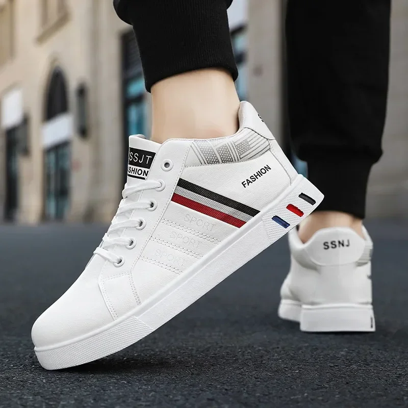 Autumn Spring High Top Ankle White Breathable Casual Shoes for Men Sneakers Platform New Men's Boots a6a2 Platm 's