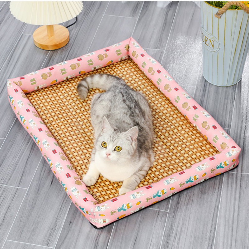 Summer Coog Mat House Cat Bed Ice Pad Dog Sleeping For Small Medium Large Dogs Square Nest Pet Kennel
