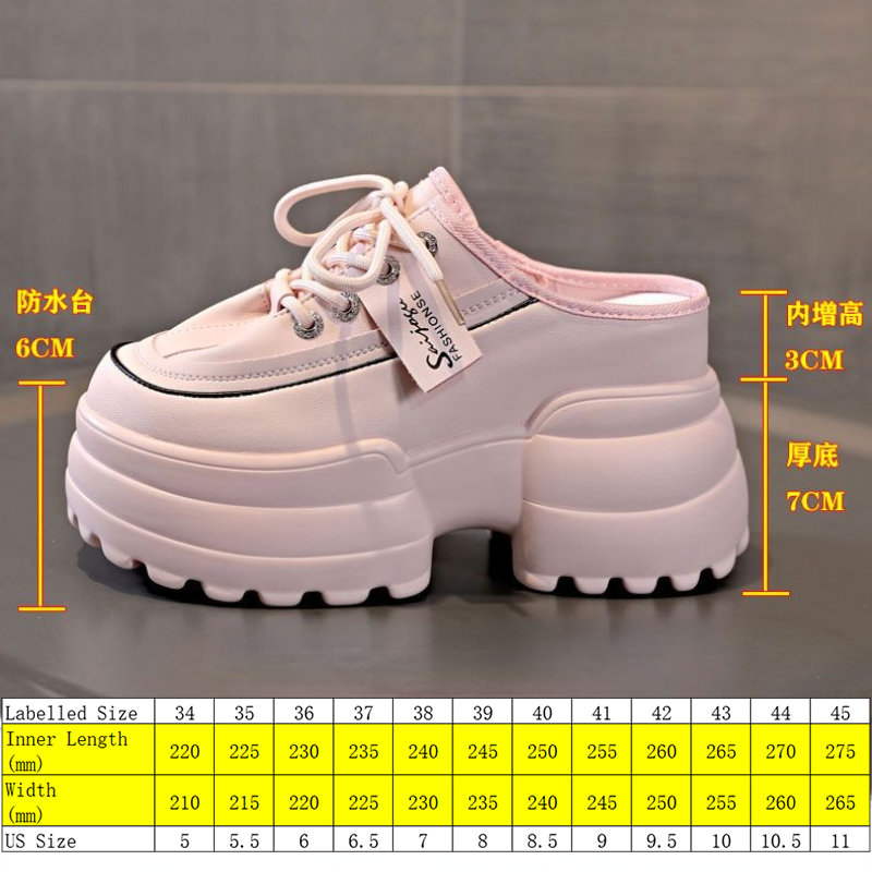 Fujin 10cm Genuine Leather Women Chunky Sneakers Comfortable Hidden Heels Hollow Platform Wedge Breathable Slippers Summer Shoes