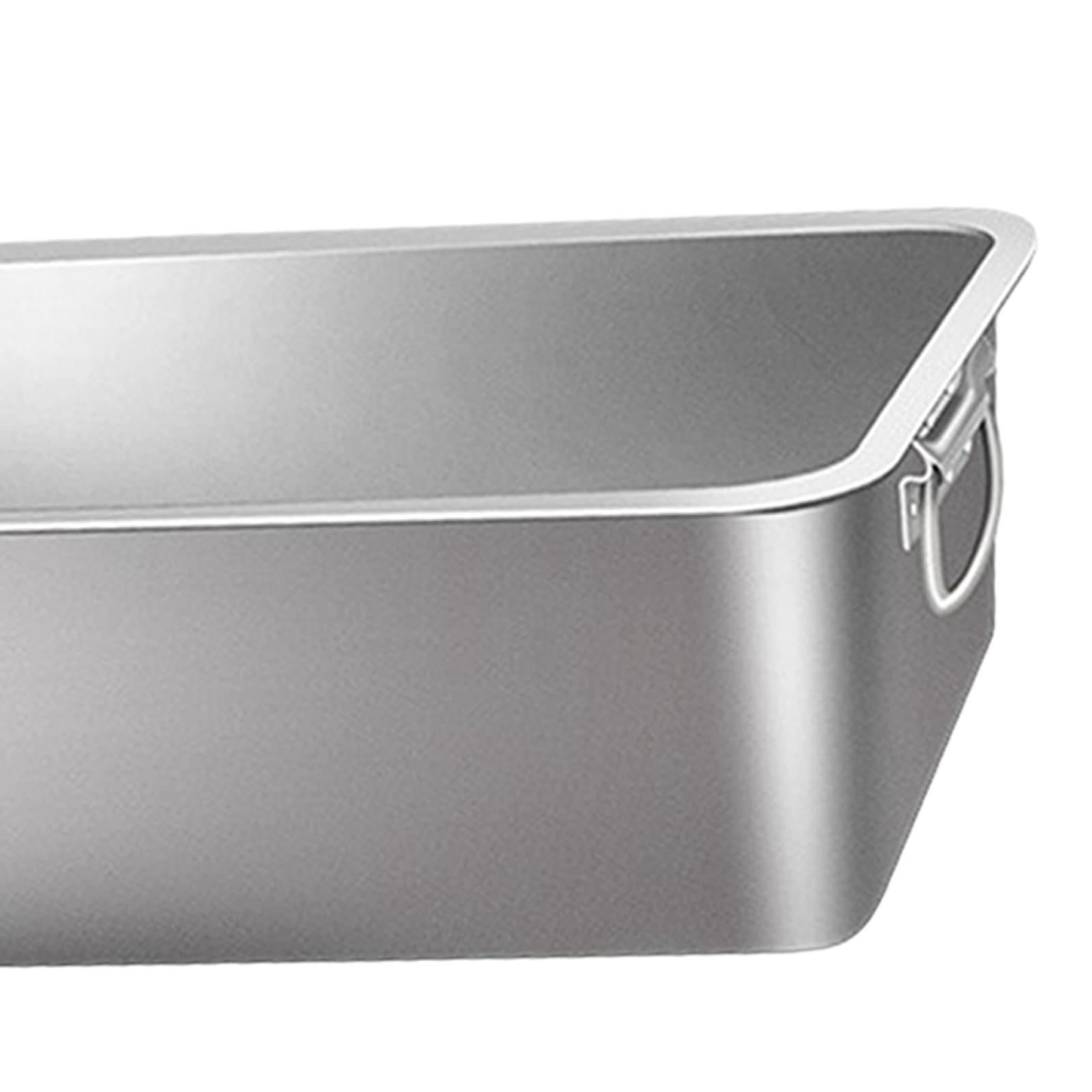 Open Litter Box Smooth Surface Portable with High Sides Pet Supplies Easy to Clean Stainless Steel for Big Cats Cat Toilet