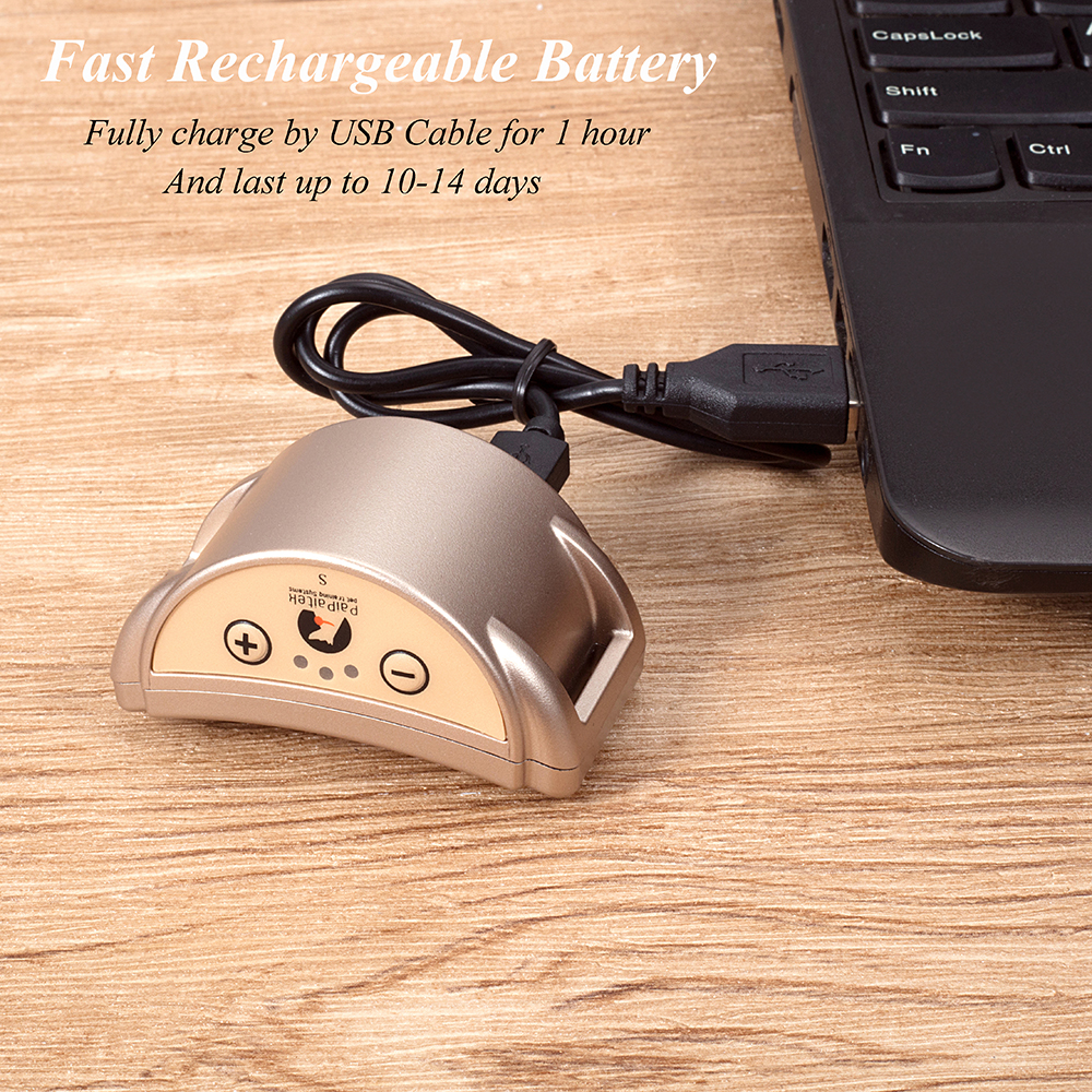 Pink Nylon Pet Anti Bark Collar Dog Necklace Dog Electric Shock Collar Bark Control For Dog Adjustable Sensitivity Pet Collar