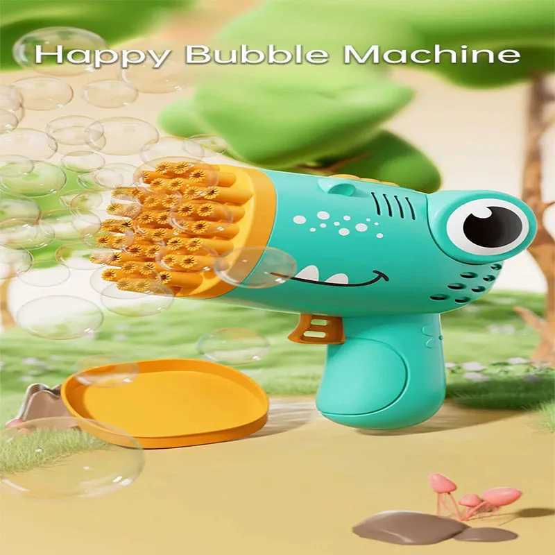 Dinosaur Bubble Gun 40 Hole Bubble Gun Automatic Bubble Gun Soap Gun Bathtub Toy Childrens Toy (excluding battery)W240902