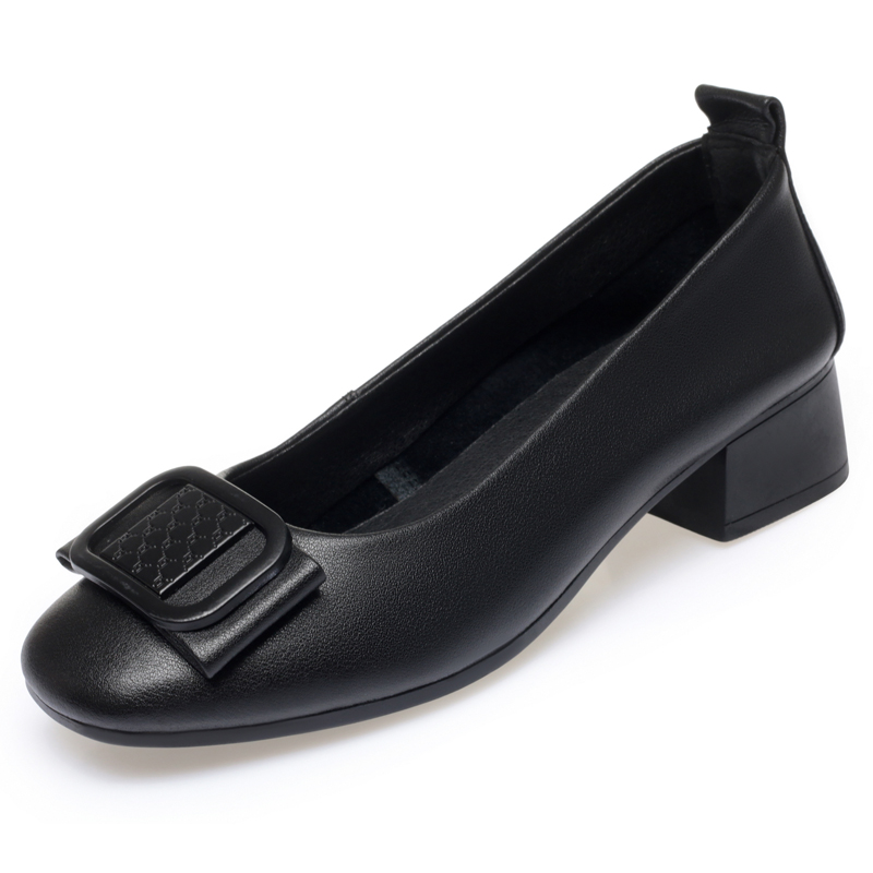Daily AIYUQI Large Size 2024 Spring Women Round Toe Slip On Chunky Genuine Leather Women's Dress New Shoes df84 's