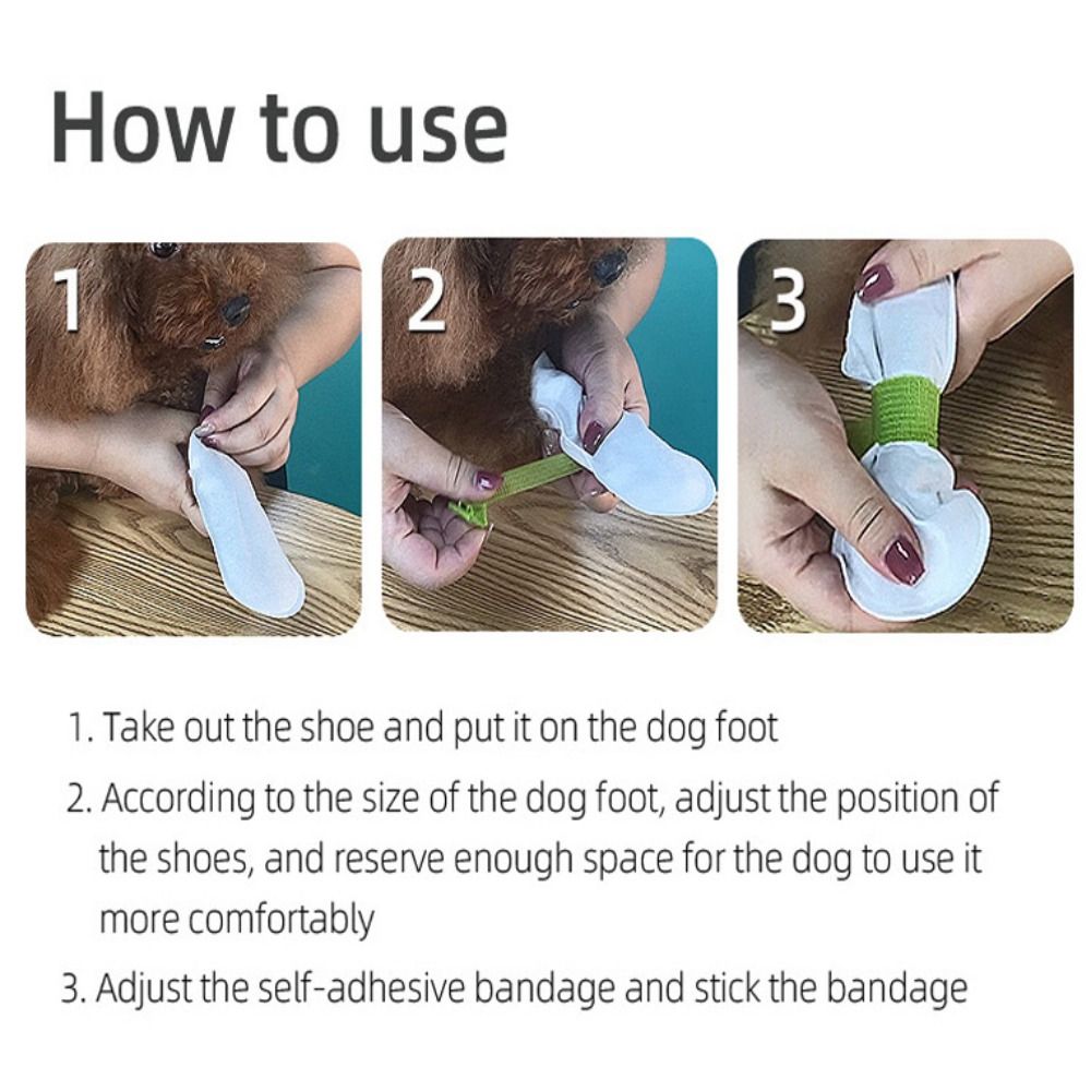 8pcs Pet Supplies Non-woven Fabric Pet Shoes White Protective Dog Boots Dog Foot Cover For Outdoor Activities of Pets