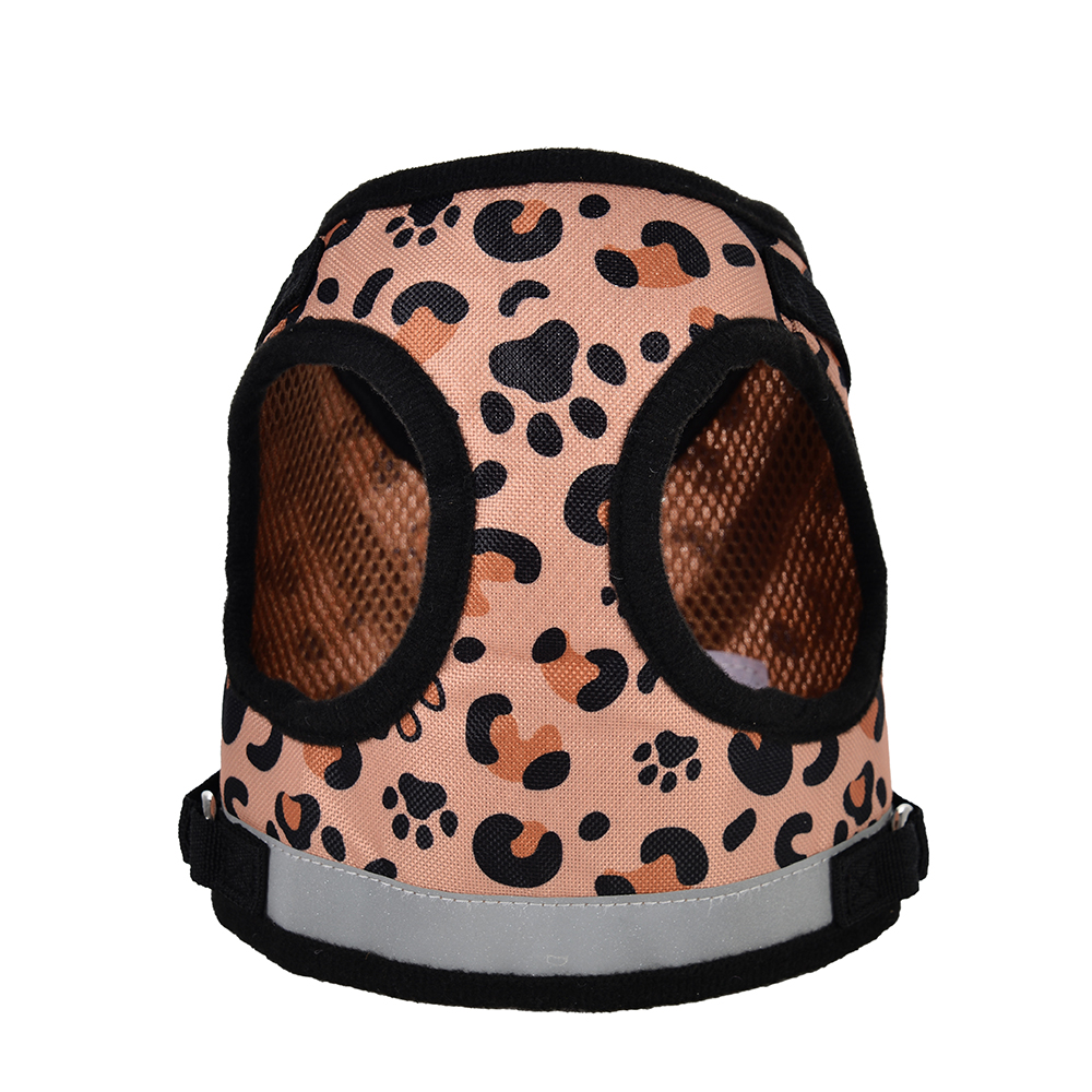Leopard Print Dog Vest Harness No Pull Breathable Reflective Chest Strap For Small Dogs Cat Outdoor Walking Puppy Pug Supplies