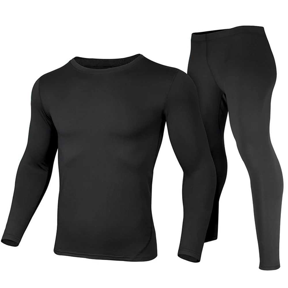 Thermal Underwear Set Men Winter Clothes Thermal Shirt Tights Round Neck Thin Slim Fit Long Sleeve T-shirt Long Johns SuitXJ240903