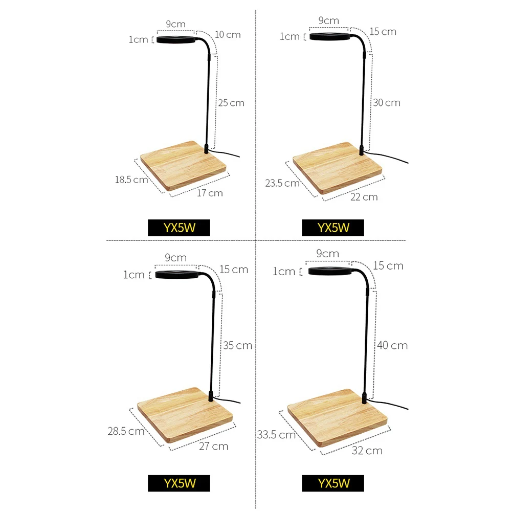 10W Dimmable 5W LED Aquarium Light with Timmer and USB Plug, 3000K Warm White 6000K Cold White Plant Grow Lamp with Base