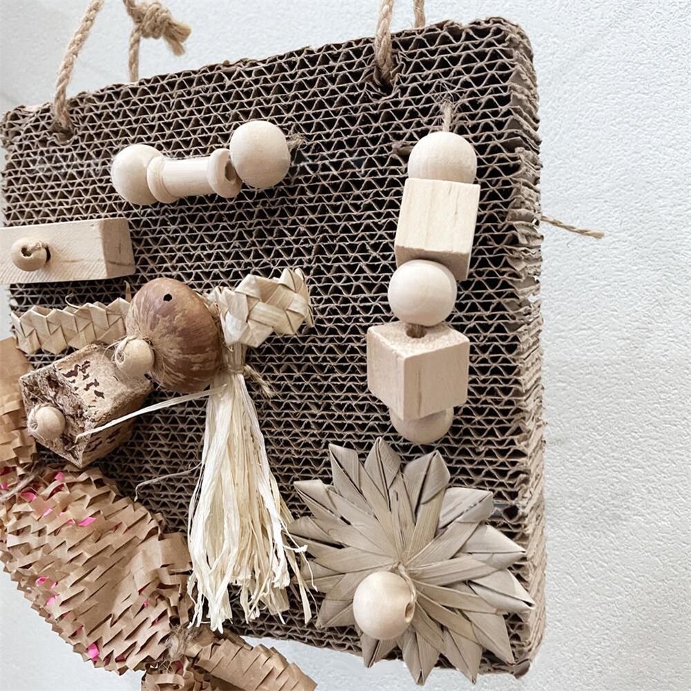 Bird Foraging Toys Bird Cage Accessories Parakeet Cardboard Paw Grinding Perch For Budgie, Finches, Cockatiel