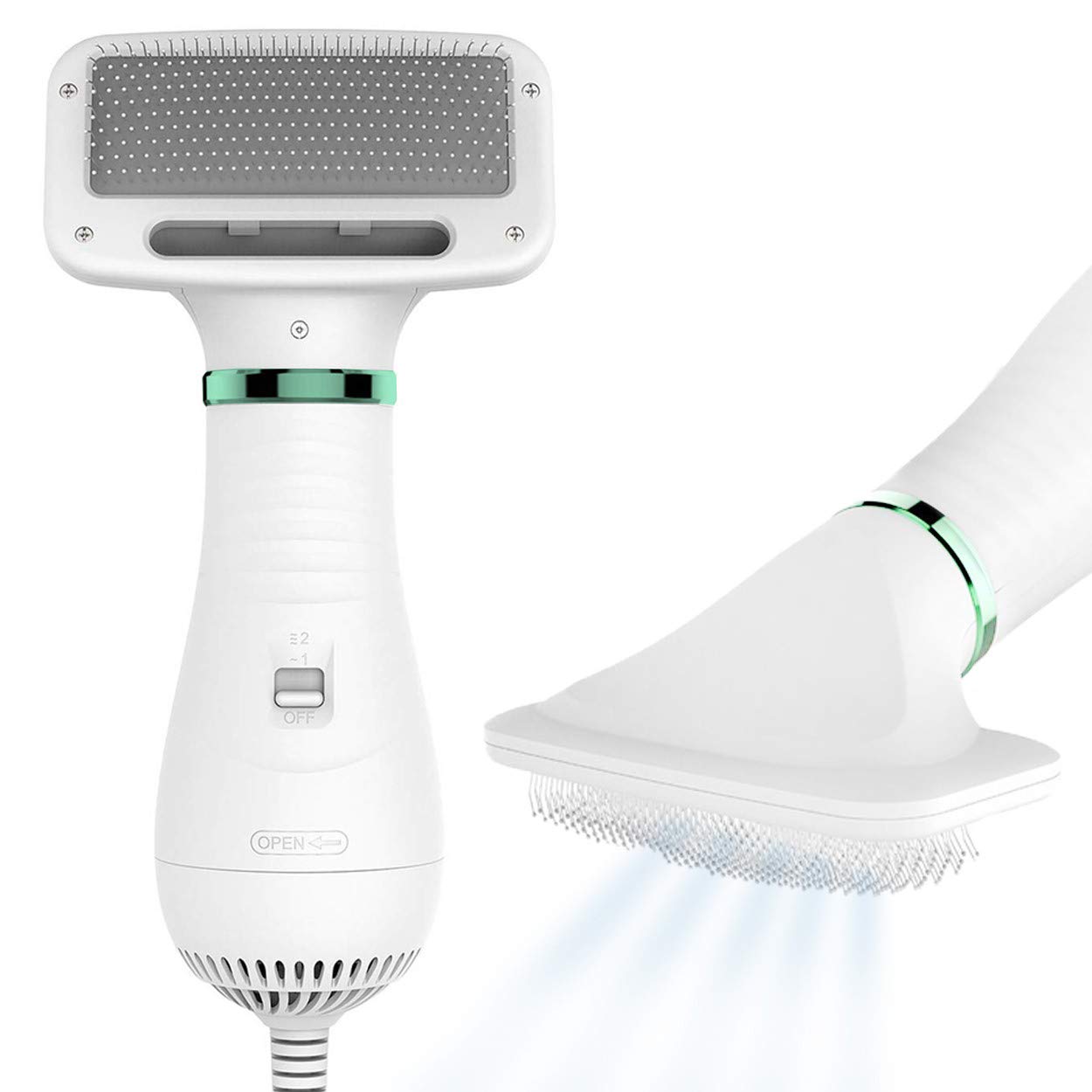 2023 Hot Selling 2 in 1 Pet Grooming Dryer Brush for Dog and Cat Adjustable Temperature Dog Hair Dryer