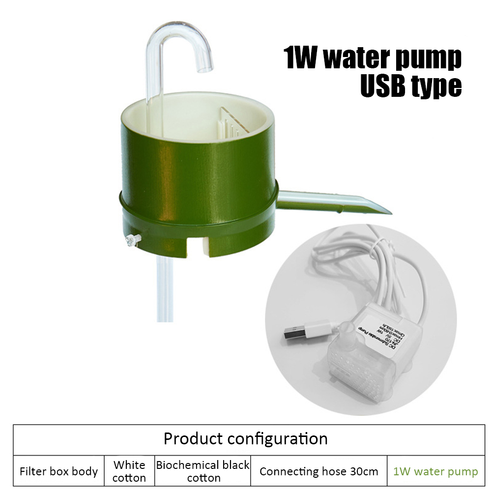 Aquarium Hang On External Filter With USB Water Pump Wall Mounted Mini Fish Tank Filter, Plastic Water Flow Device Purification