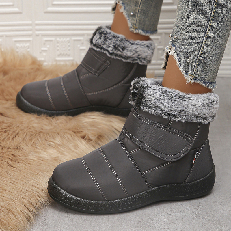 Lucyever 2024 New Waterproof Winter Women Faux Fur Non Slip Snow Boots Woman Warm Thicken Plush Ankle Booties Plus Size 43