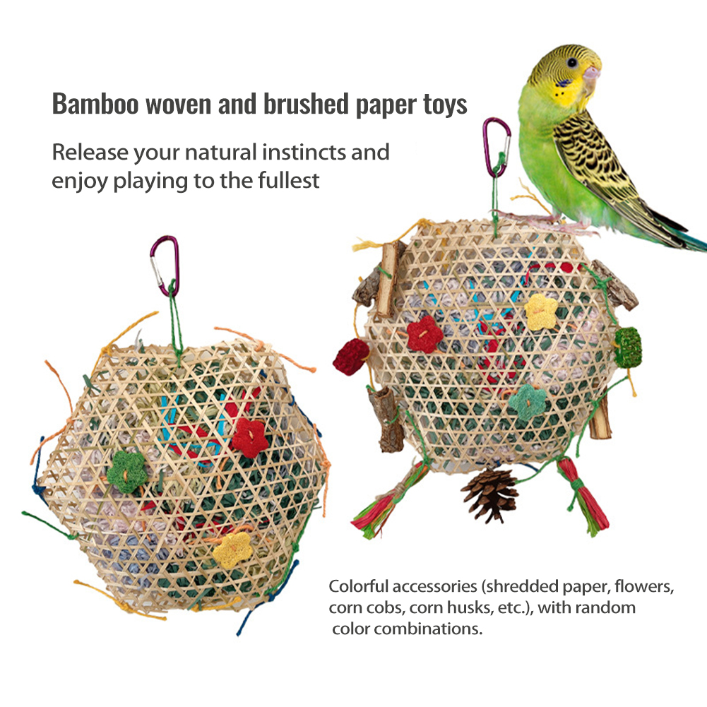 Bird Toys, Bird Shredding Foraging Toys With Metal Hook, Parakeet Toy Bird Cage Accessories For Cockatiel Budgies