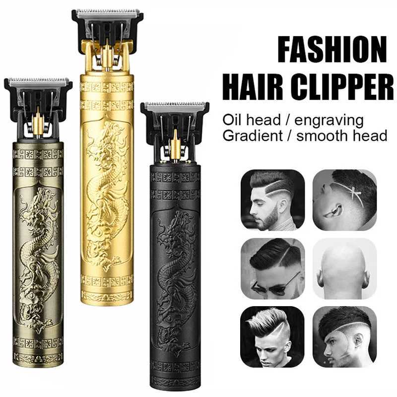 Vintage T9 Hair Clipper Electric Rechargeable Hair Cutting Machine Professional Men Shaver Barber Trimmer for Men Dragon Buddha W241227