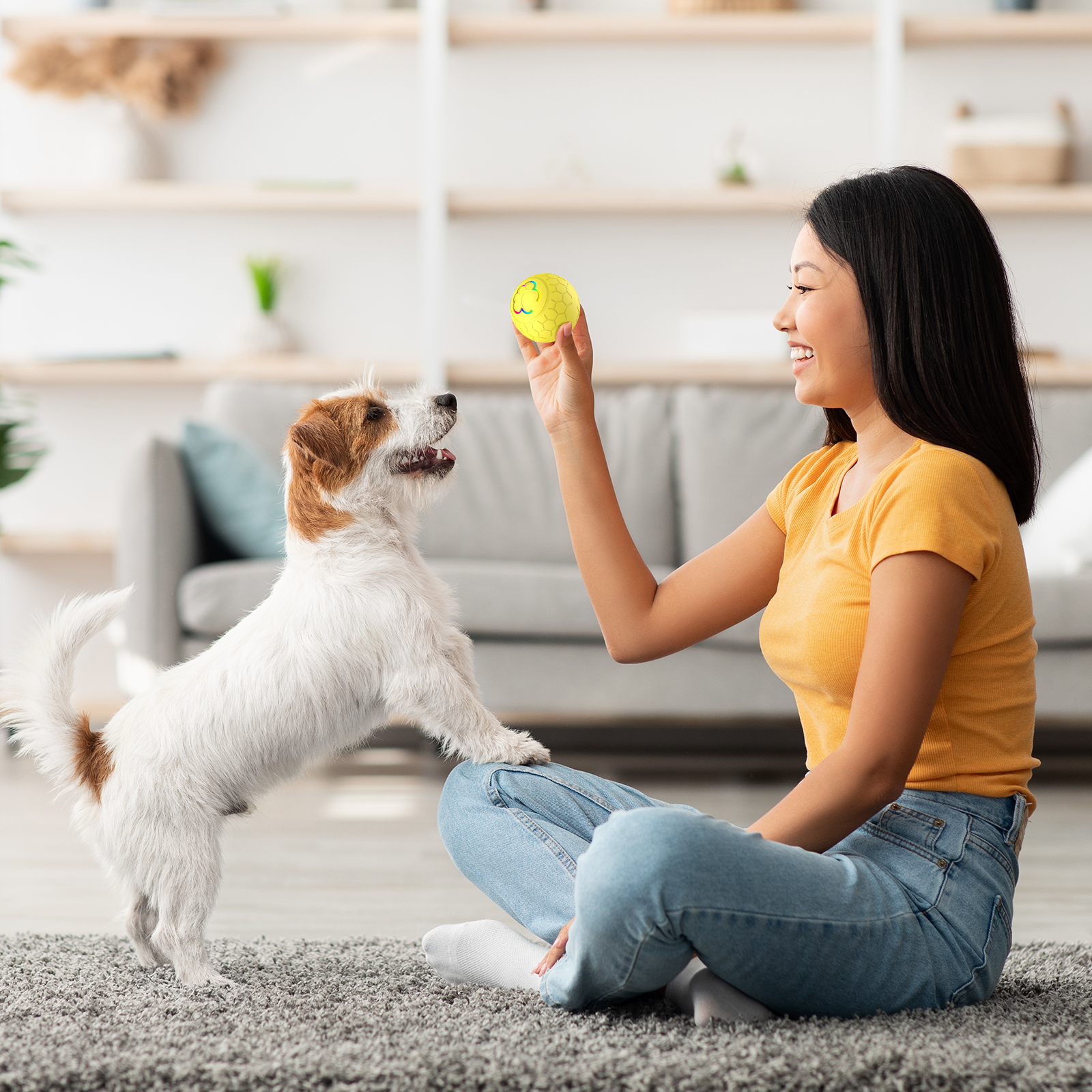 Smart Electronic Interactive Puppy Dog Toy Automatic Moving Plastic Jump Roll Ball for Pet Perfect Birthday Gift