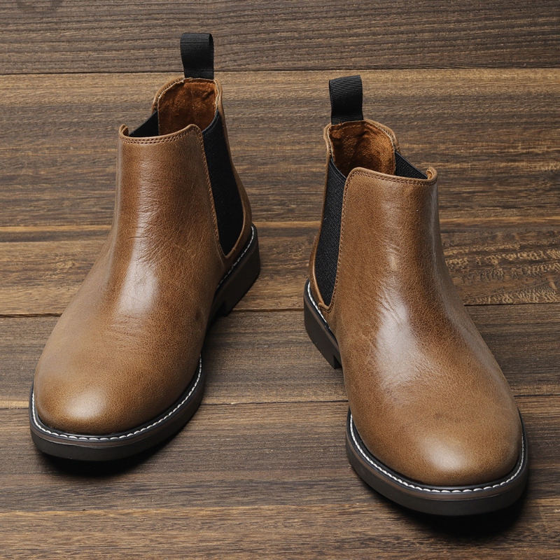Luxury Men's Chelsea Boots High Quality Retro Men Work Boots comfortable Business Leather Shoes Brand Men's Ankle Botas 2024 New